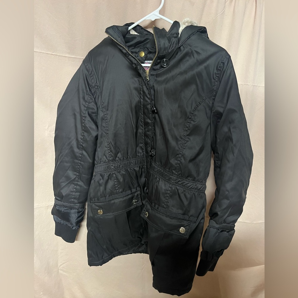 JUSTICE girls black winter puffer coat